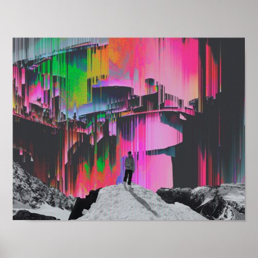 vervorming, scherm, pixels, pixelsortering, glitch poster (Voorkant)