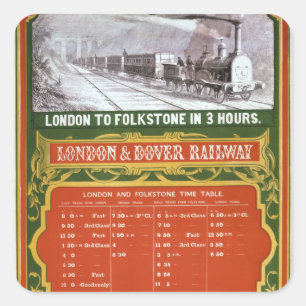 Vervroegd tijdschema voor de spoorweg Londen-Dover Vierkante Sticker