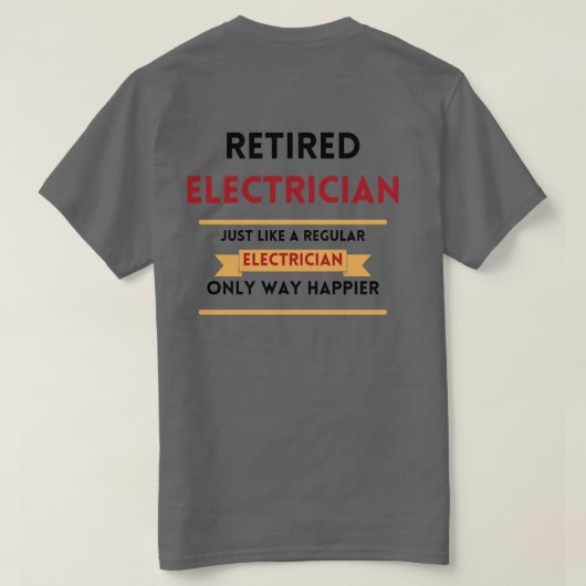 vervroegde uittreding elektricien rood t-shirt (Design achterkant)