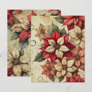 Vervuilde Gescheurde Poinsettia Bloemen Scrapbook
