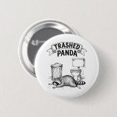 Vervuilde Panda Grappige Dronken Wasbeer Ronde Button 5,7 Cm (Voorkant /achterkant)