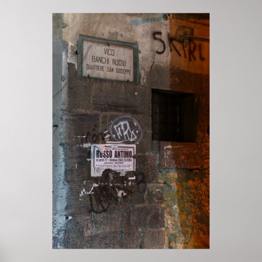 Verwaarloosde oude muur poster (Voorkant)