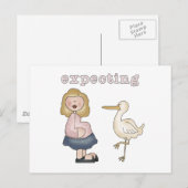 Verwacht Baby - Stork Tshirts en geschenken Briefkaart (Voorkant / Achterkant)