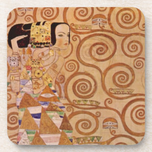 Verwacht door Klimt  Victoriaans Art Nouveau Bier Onderzetter