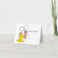 Verwacht echtpaar, Coed Baby shower Dank u kaarten