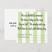 Verwacht een aankondiging van de Baby (Voorkant / Achterkant)