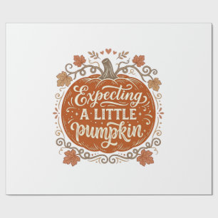 Verwacht Een Klein Pompoen Herfst Zwangerschapsshi Cadeaupapier