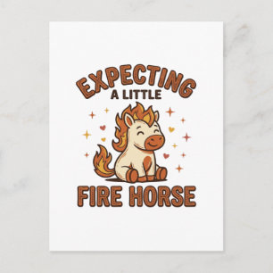 Verwacht Een Klein Vuur Paard Vintage Baby Shirt_1 Briefkaart