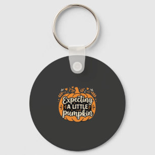 Verwacht een Kleintje Pompoen Halloween Zwangersch Sleutelhanger