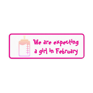 Verwacht een meisje in feb stickers van dalDesignN