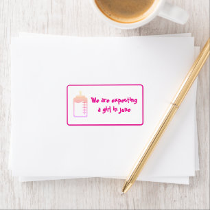 Verwacht een meisje in mei stickers door dalDesign