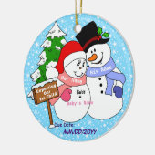 Verwacht ons eerste kind keramisch ornament (Links)