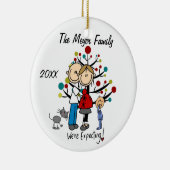 Verwacht paar met Toddler Boy/Cat Ornament (Rechts)