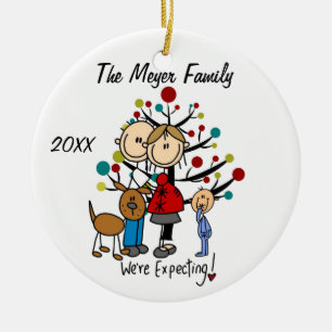 Verwacht paar met Toddler Boy/Dog Ornament