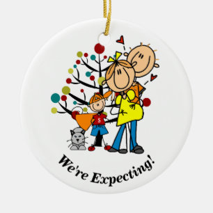 Verwacht paar, Toddler Boy, kat Ornament