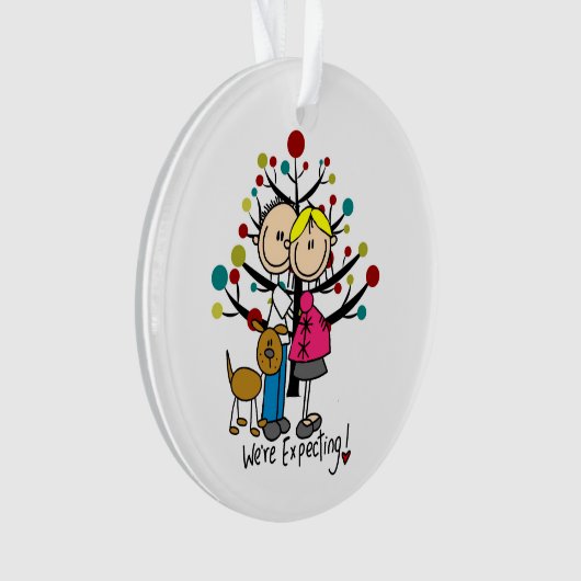 Verwacht paar w. Dog Holiday Acrylornament Ornament (voorkant)