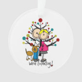 Verwacht paar w. Dog Holiday Acrylornament Ornament (voorkant)