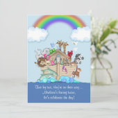 Verwacht tweeling Baby shower uitnodiging - Noah's (Staand voorkant)