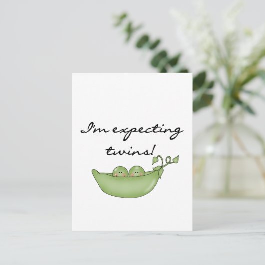 Verwacht Tweeling - Erwten in een Pod Briefkaart (Staand voorkant)