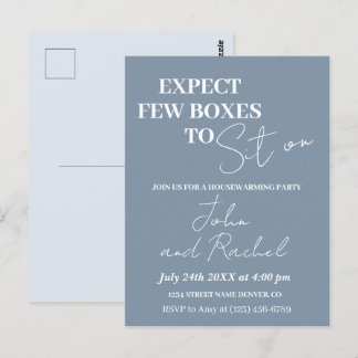 Verwacht weinig dozen om op leuk housewarming part briefkaart