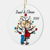 Verwachte aangepaste feestdag voor paar keramisch ornament (Links)