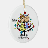 Verwachte combinatie-tweemievakantiewerving keramisch ornament (Rechts)