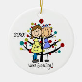 Verwachte combinatie-tweemievakantiewerving keramisch ornament (Voorkant)