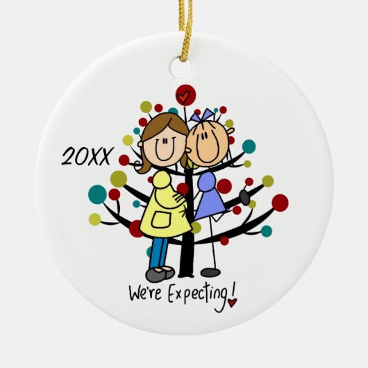 Verwachte combinatie-tweemievakantiewerving keramisch ornament (Voorkant)