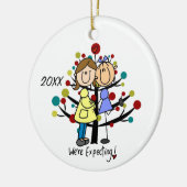 Verwachte combinatie-tweemievakantiewerving keramisch ornament (Links)