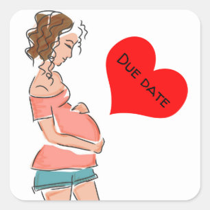 Verwachte datum vierkante sticker