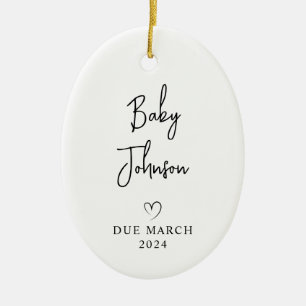 Verwachte ouders Foto Baby due 2024 Keramisch Ornament