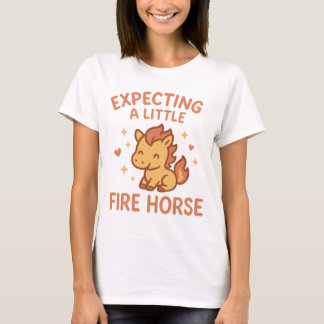 Verwachtend Een Vuurpaardje Cute Zwangerschapskled T-shirt