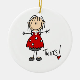 Verwachtende Twins T-shirts en cadeautjes Keramisch Ornament
