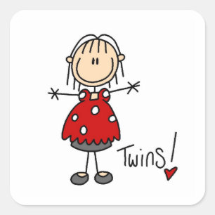 Verwachtende Twins T-shirts en cadeautjes Vierkante Sticker