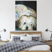 Verwachting Pet Dog Canvas Print - Schilderij (Insitu (Slaapkamer))