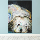 Verwachting Pet Dog Canvas Print - Schilderij (Insitu (Houten vloer))