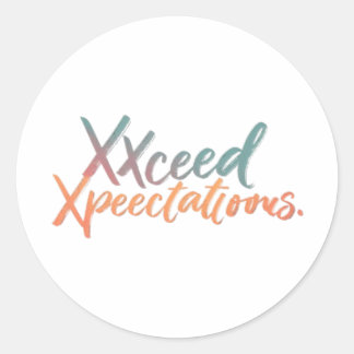 Verwachtingen overtreffen ronde sticker