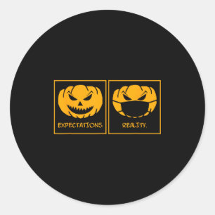 Verwachtingen realiteit jack o lantaarn pompoen ge ronde sticker