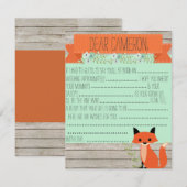 Verwachtingen voor baby - thema voor vossen advieskaart (Voorkant / Achterkant)