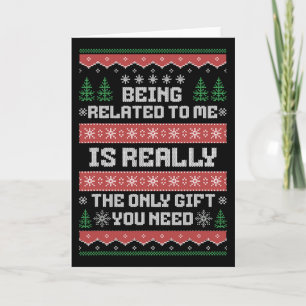 Verwant zijn aan mij Fun Christmas Family Xmas Paj Kaart