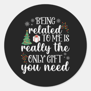 Verwant zijn aan mij Fun Christmas Family Xmas Paj Ronde Sticker