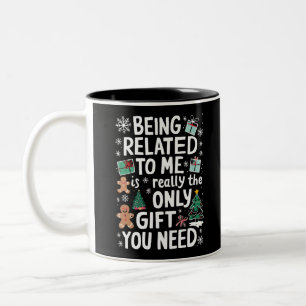 Verwant zijn aan mij Kerstmis familie Xmas Gift Tweekleurige Koffiemok