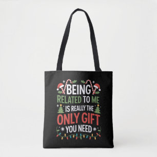 Verwantschap met mij Grappig kerst familie Xmas Draagtas