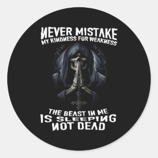Verwar mijn vriendelijkheid nooit voor basiszwakte ronde sticker