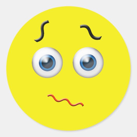 Verward Emoji Ronde Sticker (Voorkant)