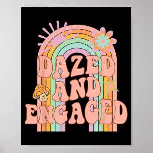 Verward en Verliefd Groovy Regenboog Team Bruid Ba Poster