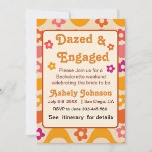 Verward en Verliefd Retro 70s vrijgezellenfeest Kaart
