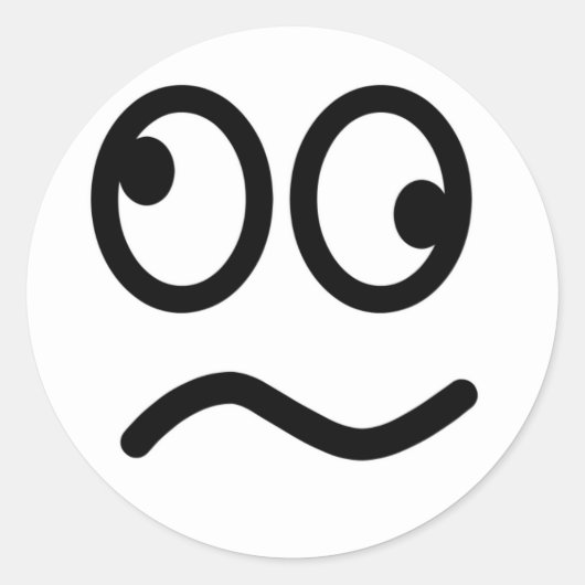 Verward gezicht ronde sticker (Voorkant)