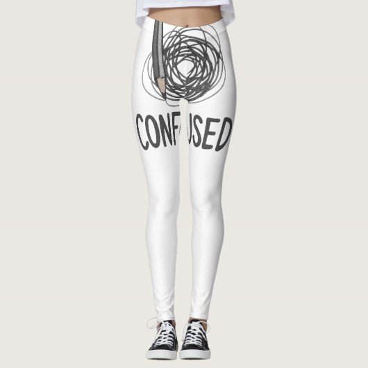 Verward – Minimalistisch ontwerp van potlood en kr Leggings (Voorkant)