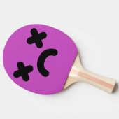 Verward Verdrietig Gezicht Paars Tafeltennisbatje (Zijkant)